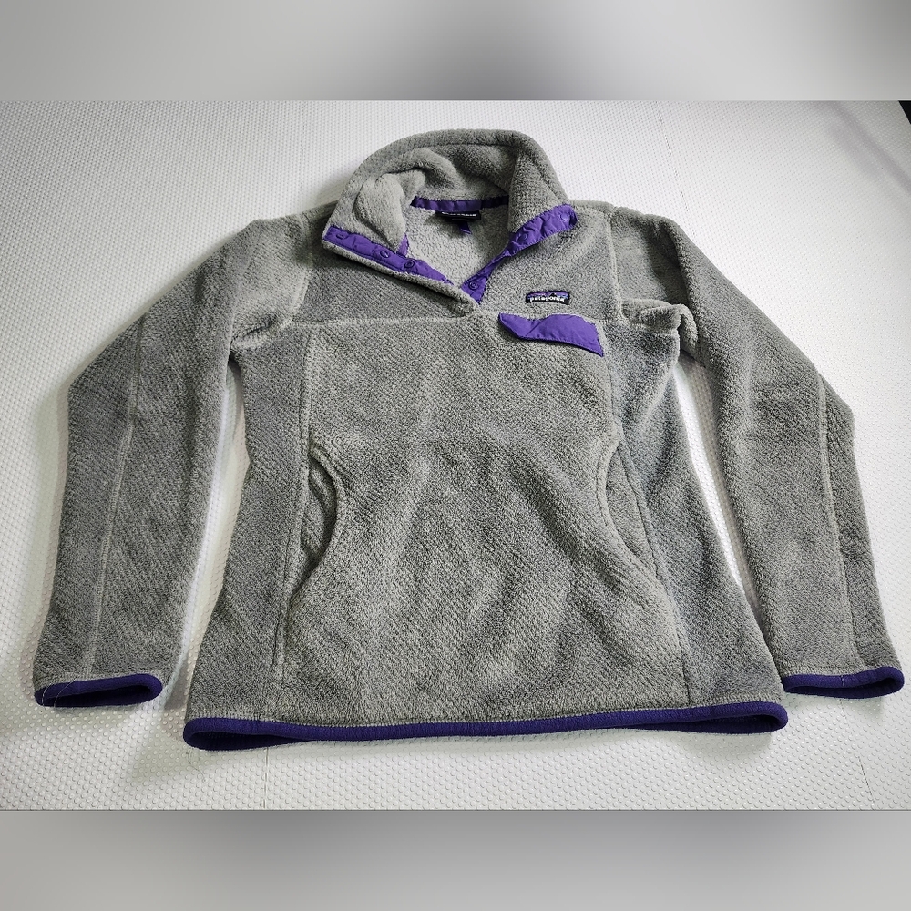 Patagonia Women's Re-Tool Snap-T Fleece Pullover Gray Good Condition Size XS
